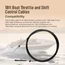 18ft Boat Throttle and Shift Control Cables, 600A Gen I Remote Cable Set, Fit for Mercury MerCruiser Marine Force Outboard Motors, Replaces CC17918 (2pcs)