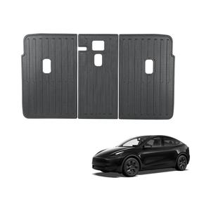 Rear Backrest Mats for Tesla Model Y 5-Seat 2021-2024 All Weather TPE Rear Back Seat Covers Accessories Interior Black