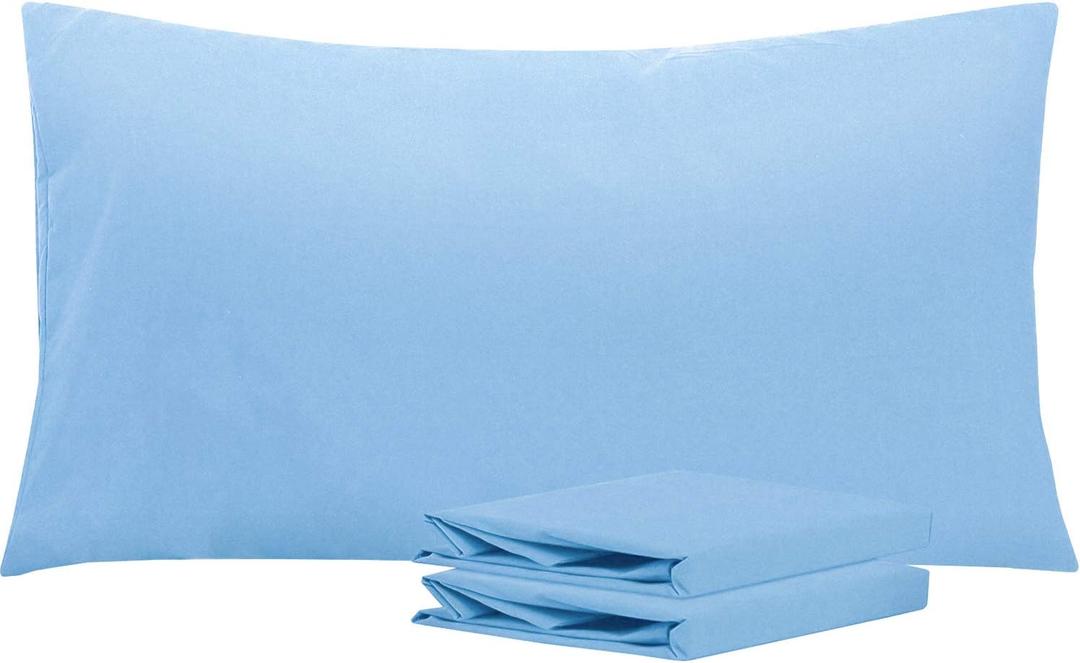 NTBAY King Pillowcase Set - 2 Pack Brushed Microfiber 20x40 Pillowcases - Soft, Wrinkle-Free, Fade-Resistant, Stain-Resistant, Sky Blue Pillowcases with Envelope Closure - 20x40 Inches, Sky Blue