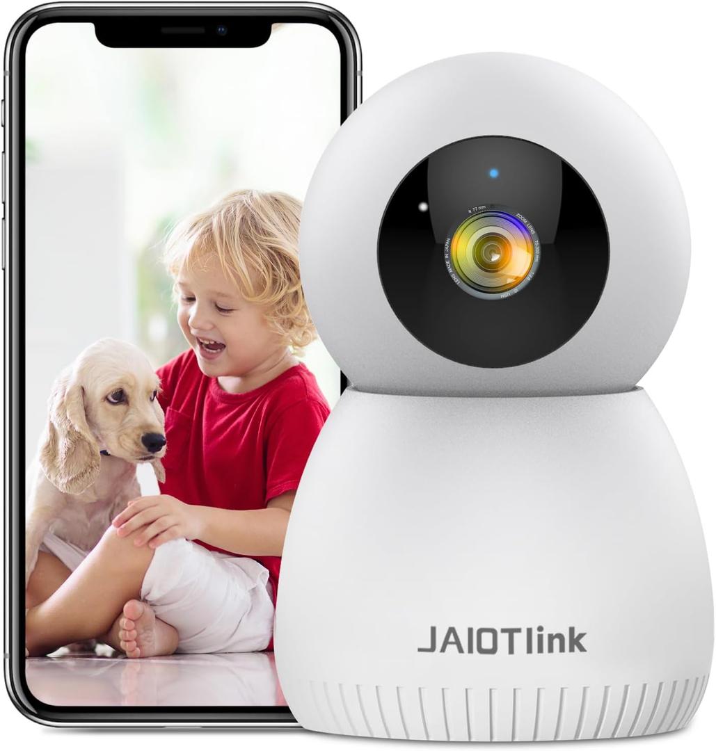 2K Indoor Camera for Home Security & Baby Monitoring, WiFi Pet Camera with App, 2.4G/5G, 360 Pan&Tilt, Night Vision, Motion Detection, 2-Way Audio, SD/Cloud Storage, Works with Alexa