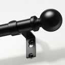 Curtain Rods 36-91 Inch, Black 1 Inch Adjustable Heavy Duty Curtain Rods for Windows, Decorative Modern Window Treatment Rod, Telescopic Splicing Metal Drapery Pole, Easy Installation