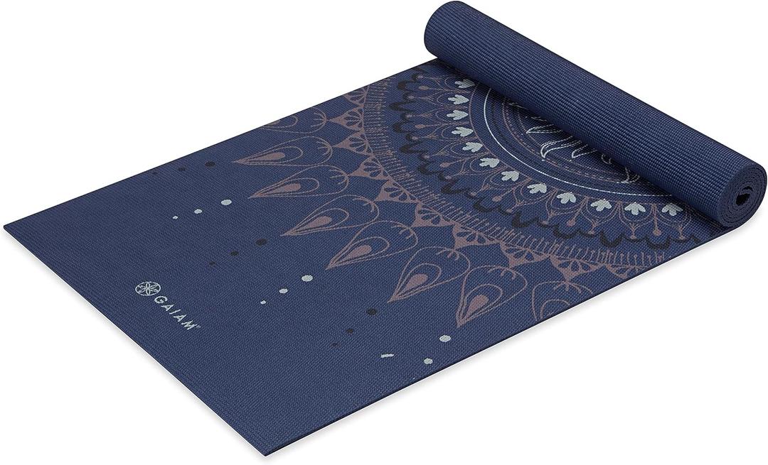 Gaiam Yoga Mat - Premium 6mm Print Extra Thick Non Slip Exercise & Fitness Mat for All Types of Yoga, Pilates & Floor Workouts (68"L x 24"W x 6mm Thick)