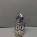 Solar Garden Statues Outdoor Decor, Watering Owl Statue Garden Decor, Resin Yard Decorations Outdoor for Patio, Porch, Balcony, Lawn Ornaments, House Warming Birthday Gifts for Mom Women Grandma (Js-blue)