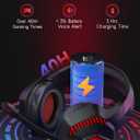 Wireless Gaming Headsets for PS5, PS4, Mac, Switch, PC, Computer - 2.4GHz & Bluetooth 5.2 Gamer Gaming Headphones Wireless, ENC Noise-Canceling Mic, 50MM Drivers, Red