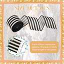 Moukeren 4 Rolls 10 Yard Black and Cream White Wired Stripes Ribbon Rustic Ivory Boho Black and White Wired Edge Ribbon for Wreath Gift DIY Crafts Wedding Party Decoration(2 Inch)