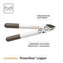 Fiskars PowerGear Lopper, Lightweight Anvil Garden Tool, White