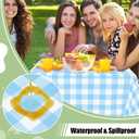 misaya 6 Packs Buffalo Disposable Table Cloth, 54 x 108 Inch Waterproof Plastic Tablecloth, Rectangle Baby Blue and White Checkered Table Covers for Picnic, Birthday, Party