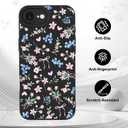 Case for iPhone 16 E,Cute Flower Pink Bow Heart for Women Girls,Soft Shockproof Aesthetic Protective TPU Bumper Floral Phone Case,Black