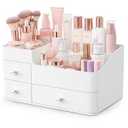 Makeup Organizer Tween Girls Gifts, Large Capacity Bathroom Organizer and Storage with Drawers Trendy Stuff , Vanity, Bathroom Countertop, Bedroom Storage for Skincare, Cosmetics, Perfume, Brushes, Eyeshadow