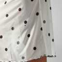 Milumia Women's Polka Dots Sheer Skirts Bow Front Low Waist Lettuce Hem Midi Skirt (White, S)