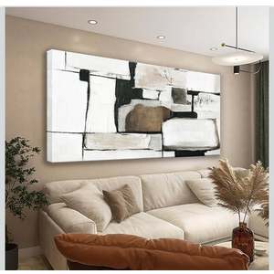 Art Wall Decor Abstract Wall Art For Living Room Modern Canvas Abstract Wall Decor Prints Pictures Wall Brown Grey Wall Art For Hotel Home Wall Artwork 24x48 Inch