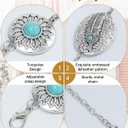 Kajeer Western Chain Belts, Women Concho Belt Turquoise Cowgirl Country Silver Country Waist Belts for Dresses Jean