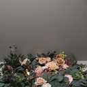 12ft Wedding Flower Garland for Table, Artificial Dusty Rose Flower Garland, Spring Extra Long Arch Floral for Backdrop Decor Ceremony Fall Wedding Party Centerpieces, Without Drapes