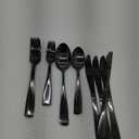 20 Pcs Black Silverware Set, Food-Grade Stainless Steel Flatware Set for 4, Square Cutlery Set, Mirror Polished Tableware Eating Utensils Set for Kitchen, Include Knife Fork Spoon Set,Dishwasher Safe