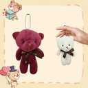 LUKBERA 28 Packs Mini Teddy Bear Toy Keychain Bulk, Small Animal Plush Stuffed Bear Toys for Kids Birthday Valentines Day Gifts School Classroom Exchange Party Favor