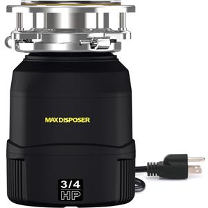 Small Garbage Disposal 3/4 HP for Kitchen sink Quiet with Power Cord, Continuous Feed Food Waste Disposer Stainless Steel Grind 0.75 Horsepower, Easy to install