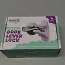 Door Lever Locks (4 Pack) - Prevents Toddlers from Opening Doors - Durable ABS with 3M Adhesive - Easy One-Hand Operation for Adults, No Tools Needed (White)