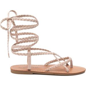 SANDALUP Women Braided Tie up Sandals 8,5