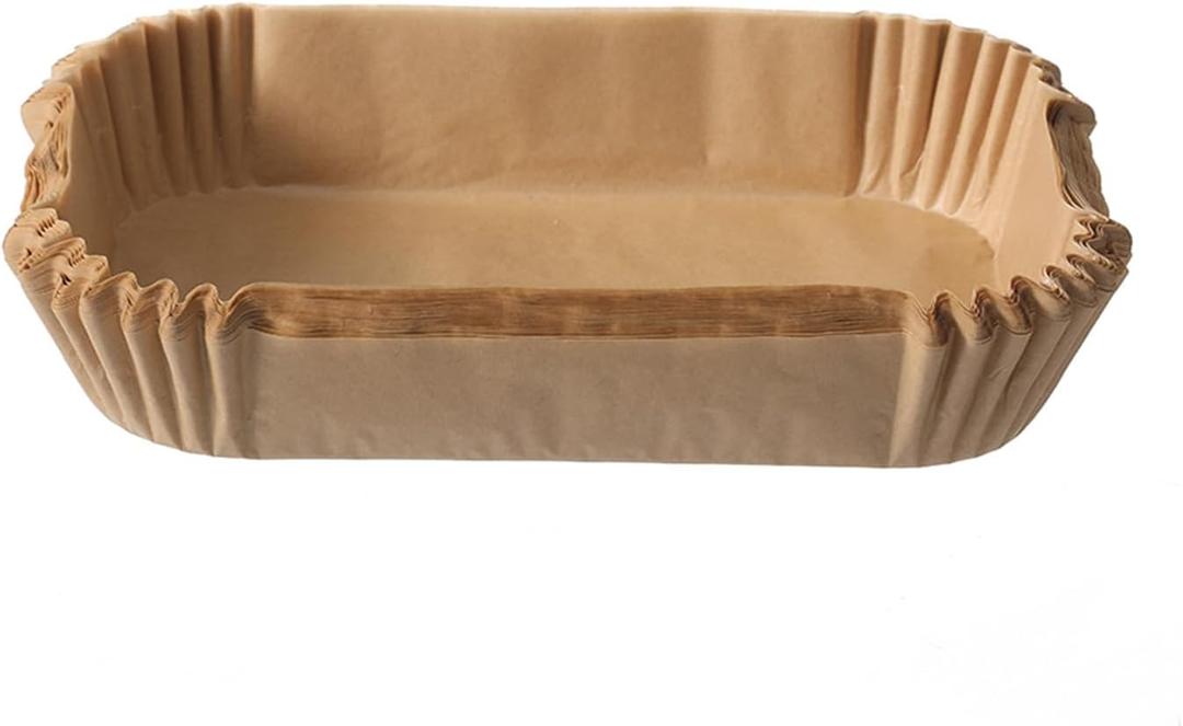 Air Fryer Liners Disposable Rectangular.100pcs Virgin Pulp Parchment Paper for 4qt-6qt Air Fryer.Food Grade,Non-stick, Oil-proof & Heat Resistant for Baking,Microwave,Cooking & Deep Fryer Accessories