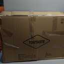 YOUTASTE All Khaki Office Chair, Modern Armless Desk Chair with Back, Adjustable Swivel Rolling Faux Leather Task Chair with Wheels Metal Base for Home Office, Study, or Vanity, 19.29"D x 19.68"W x 36.6"H