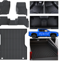 Floor Mats & Trunk Bed Mat -5FT for 2024 2025 Toyota Tacoma Hybrid (Only Fit for Hybrid，TPE All Weather Protection Car Floor Liners with Duty Bed Liner Accessories