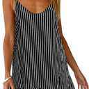 Qearal Womens Sundresses Boho Floral Printed Dress Summer Sleeveless Beach Mini Dress with Pockets (Black, M)