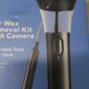 Ear Wax Removal - One-Hand Manual Ear Cleaner with Camera, 7 PCS Ear Spoons, Safe Ear Irrigation Kit for Adults, FSA-HSA-Eligible (Black)