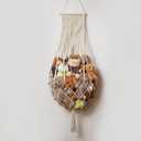 Stuffed Animal Net or Hammock Wall Hanging Net Over Door Organizer for Stuffies Plush Toy Storage Boho Macrame Toy Display Nursery Bedroom Decor Stuffy Animal Toy Organizer (Cream)