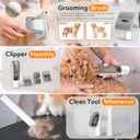 Pet Grooming Vacuum for Dogs & Cats, 12kPa Strong Suction, 50dB Quiet, 2L Dust Cup, 5-in-1 Grooming Kit with Ceramic Clippers, 6 Guide Combs, Vacuum for Shedding & Long-Haired Breeds