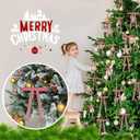 30 Pcs Christmas Velvet Wreath Bow, 5 x 7 Inch Vintage Velvet Ribbon Bows Rustic Crafts Gift Bows for Indoor Outdoor Wreaths Garland Holiday Xmas Tree Wrapping Crafts (Pink, Width of 1")