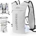 INOXTO Running Hydration Vest Backpack, Lightweight Insulated Pack with 1.5L Water Bladder Bag Daypack for Hiking Trail Running Cycling Race Marathon for Women Men (White)
