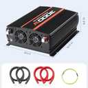 POTEK 3000W Power Inverter 4 AC Outlets DC 12V to 110V AC Car Inverter with 2 USB Port Black