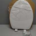 Mayfair Linden Slow Close Toilet Seat, Non Slip Heavy Duty Wood, Easy Install, Elongated, White