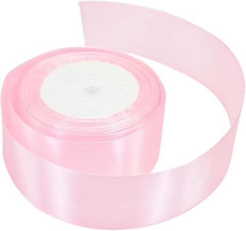 BEAUTOPE 1.5 Inch 25 Yards Pink Satin Ribbon for Gift Wrapping Floral Bouquets Party Decoration DIY Craft, Pack 2