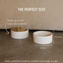 Marble Pet Bowl  Luxury Stone Dog or Cat Bowl, Crema Marfil Marble, Heavyweight & Non-Slip, Handcrafted Elevated Food or Water Dish for Small Pets (Ibiza)