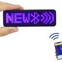 Wireless Bluetooth LED Name Badge Upgraded Rechargeable Name Tag (Blue)