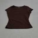 QINSEN Women's Crew Neck Short Sleeve Tees Double Lined Slim Fit T Shirt Basic Y2K Tops S