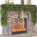 Real Touch Christmas Cedar Garland -5ft Artificial Garlands Faux Cedar Fake Pine Needles Garland for Fireplace,Table,Window,Stairs,Mante,Holiday Indoor Outdoor Xmas Decor(2PCS)