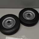 GICOOL 8-Inch Flat-free Tire, 2.50-4 Solid Tire and Wheel, 5/8" Bearings, 2.2" Offset Hub for Hand Truck Garden Wagon Trolley Dolly Replacement, 2 Pack