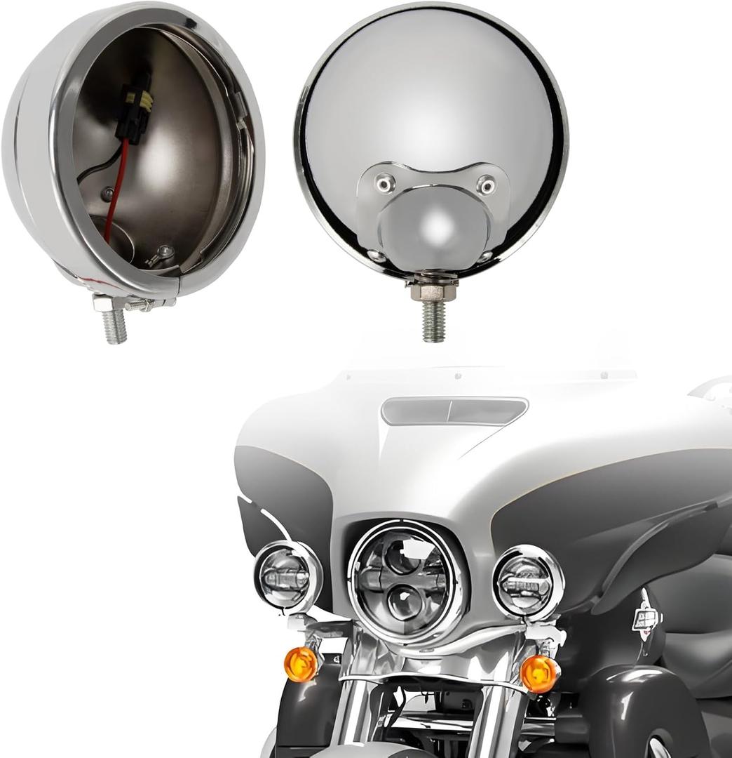 PSLER 4.5 Inch Fog Light Housing Bucket Bracket Motorcycle Passing Light Housing Bucket Bracket Mount fit for Tousing Electra Glide Chrome 4 Pack