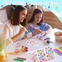 25 PCS Easter Crafts Tree Ornaments Painting Kits,Blank Paintable Eggs with Color Pens Paint Stickers for Easter Hanging Tree Ornaments Basket Stuffers Fillers