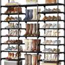SUOERNUO Shoe Rack Storage Organizer Holds 50-55 Pairs Tall Shelf for Shoes Metal Freestanding Closet Black 9-Tier NonWoven Dustproof