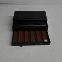 Juvale Mens Jewelry Box Organizer and Holder - Black Watch Box with Leather Valet Tray for Home Improvement - 12.6 x 9 x 4 In