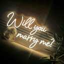 Will You Marry Me Neon Sign 25.2"15" Warm White with Lights for Proposal Wedding Decorations Large Marry Me Sign for Engagement, Romantic Neon Sign Wall Art for Wife (25 x 15)