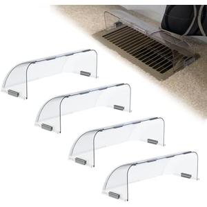 LBG Products Air Deflectors for Vents,Sidewall and Ceiling Registers 10" to 14" Wide.Adjustable Magnetic AC Vent Deflector Vent Covers for Home Floor Air Conditioning,4 Pack
