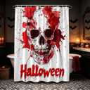 Bloody Halloween Skull Shower Curtain Gothic Spooky,70" L x 70" W