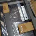 Vaunn Medical Pneumatic Adjustable Overbed Bedside Table with Wheels (Hospital and Home Use) (Black)