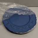 Spsyrine Antique Royal Blue Charger Plate, 13" Embossed Plastic Table Plate Chargers for Dinner, Set of 6 Elegant Decorations for Wedding, Dining, Party Events.