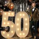 imprsv 4FT Marquee Numbers 50 Light up Number 50th Birthday Decorations Large Mosaic Numbers for Balloons Birthday Decor Big Number Balloon Frame Anniversary Decors
