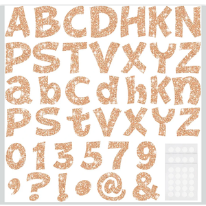 Colarr 216 Pcs Glitter Bulletin Board Letters for Classroom Numbers Alphabet 4 Inch Poster Board Letters with Adhesive Dots Punctuation Symbols Cutout Bulletin Display School Decor(Champagne)